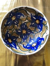 2 Schüsseln für Obst/Salat, rund 22 cm, hoch 9 cm, Spanien 70ger J. handbemalt