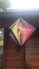 UV Raute Stringart multicolour 44x44x42,5 Schwarzlicht Deko Goa Psytrance Party