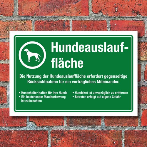 Schild hundeauslauffläche - schild,