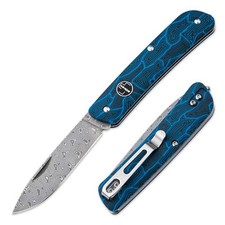 BÖKER PLUS® Tech Tool Damast Zweihand-Taschenmesser 42a EDC Slipjoint G10 Blau