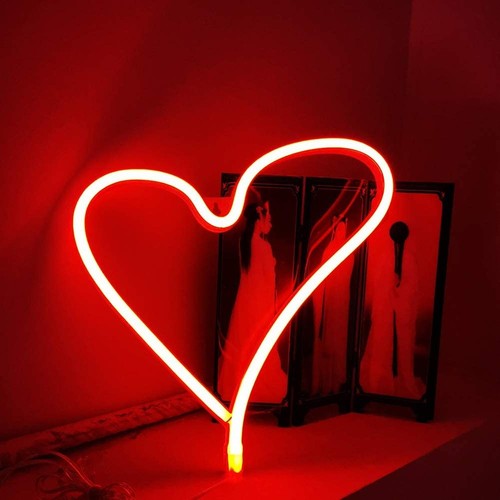 Neon led schild herz love - led,