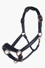 Lederhalfter schwarz Rosegold