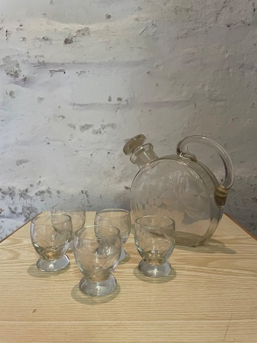 Vintage antikes likör set - antikes,
