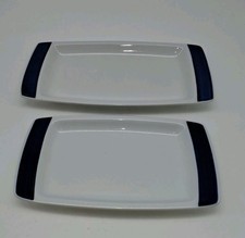 2 Servierplatte versch. Größe Platten Teller Kahla Mitropa Geschirr Blauer Rand