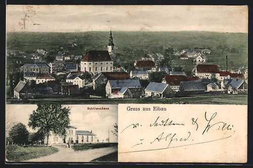 Eibau schützenhaus mit - ak, eibau,