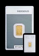 Goldbarren 2 Gramm/999.9 Kinebar „Heraeus“ In Blisterkarte mit Zertifikat