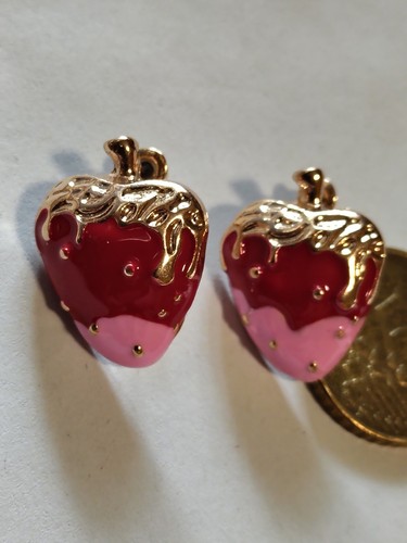 Ohrstecker goldfarben rot - , rosa