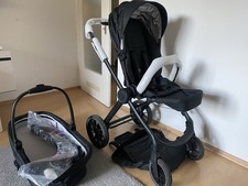 2in1 Kinderwagen QuasiNeu Elsa & Emil Sportsitz  Babyschale Gorillaschwarz