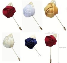 Hochzeitsanstecker Wedding pins épingles de mariage Satin Rose Brosche Bräutigam