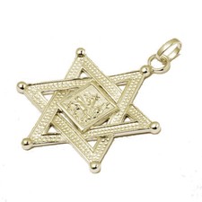 Löwe von Juda Davidstern Anhänger Sterlingsilber vergoldet
