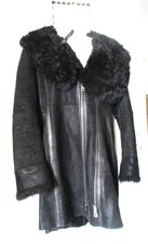 Prächtiger MAX LEATHER Toskana Lammfellmantel Gr.36 Kapuze Pelzmantel Toscana