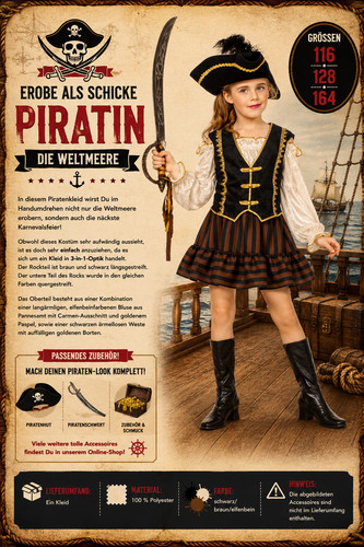 Piratenkostüm mädchen kleid - mädchen,
