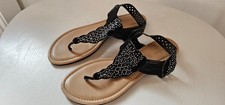 lesen! getragene Glitzer Sandalen Zehentrenner FlipFlops Young Spirit schwarz 40