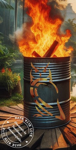 Feuertonne eule sitzend - eule,