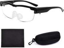 HIQE-FL Lese Lupenbrille,300% Vergrößerungsbrille Mit 2 LED Lichts,Lupenbrille M