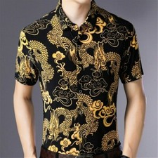 Herren Seidenhemd Aufdruck