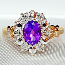 Amethyst-Diamantring 9 kt Gold