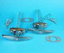 2 x Chrom T Griff Türschloss