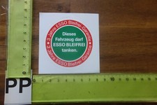 Alter Aufkleber Tankstelle Oldtimer ESSO Benzin bleifrei tanken