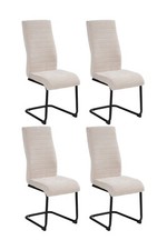 Esszimmerstühle Freischwinger Schwingstühle Webstoff Beige 4er Set