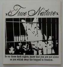 xTRUE NATUREx Aufkleber / Sticker - Neu VEGAN STRAIGHT EDGE ANIMAL LIBERATION
