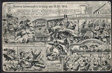 AK Leipzig, Jagd der entflohenen Löwen des Zirkus Barum am 19.10.1913 