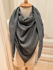 Blue made in Italy Dreieck Tuch Schal Damen grau silberfarben
