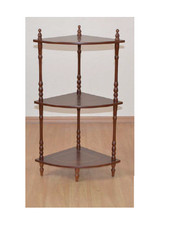 Eckregal mit 3 Böden nußbaum