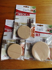 3 Weck Holzdeckel - 2 x 60 Durchmesser - 1 x 80 mm Durchmesser mit Dichtung -