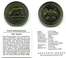 5 Shillings Uganda 1968 Cu-Ni