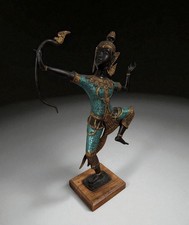 Rama Bronze Skulptur Thailand auf Holzsockel 45,5 cm – aus Sammlungsauflösung