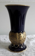 Porzellan Vase Kobaltblau gold