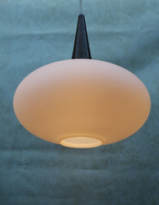 Philips Deckenleuchte 60er Jahre Hängelampe Opalglas Teak