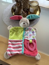 💕Schmusetuch Kuscheltuch Topolino Topomini Hase grün pink Beissring 💕