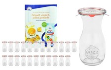 24 Weck Gläser 290ml Saftflasche Deckel Gummi Klammer Einmachglas Einweckglas