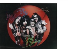 KISS Signed Photo 8"x10" (Ace Frehley Gene Simmons Paul Stanley Peter Criss COA)