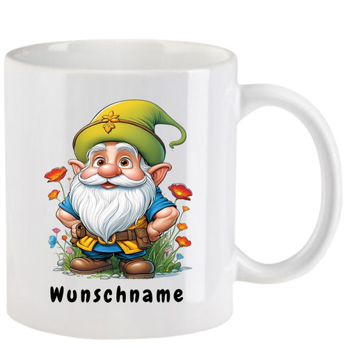 Tasse mit gartenzwerg cartoon - mit,