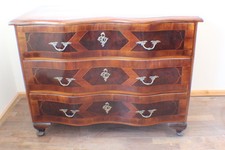 Original 17 Jh. Barock Kommode 3-Züge Nussbaum Chippendale * 4337