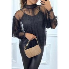 Edle Damen Tüllbluse mit