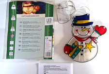 Schneemann  Fensterbild Beleuchtung Weihnachten 10xLED warmweiss