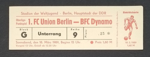 Ticket ddr oberliga - ddr, 1988/89