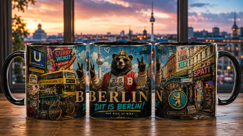 Berlin souvenir tasse schwarz - berlin,