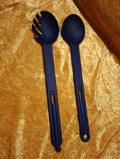 Tupperware Combinette Salatbesteck Spaghetti Zange Rarität Griffbereit Dunkel Bl