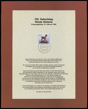 BERLIN SONDERBLATT POSTKALENDER 1988 RENEE SINTENIS KUNST SKULPTUR PFERD R! ub34