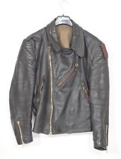 Vintage Lederjacke Biker Jacke S Punk-Rock Kutte Kultjacke Lederkluft schwarz