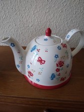Teekanne Keramik Handbemalt Bunt Kanne Top Zustand Spülmaschinenfest