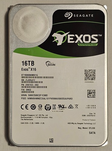 Seagate exos x16 - x16, st16000nm001g
