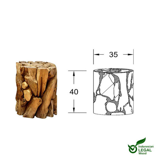 Teak holz säule xilon - xilon, rund
