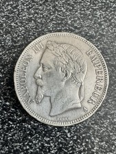 Frankreich Empire, 5 Francs 1868, Napoleon III, silber, Erhaltung!!