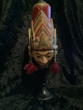 Inka Maya Mexiko Südamerika Büste Kopf Holz Figur bunt bemalt